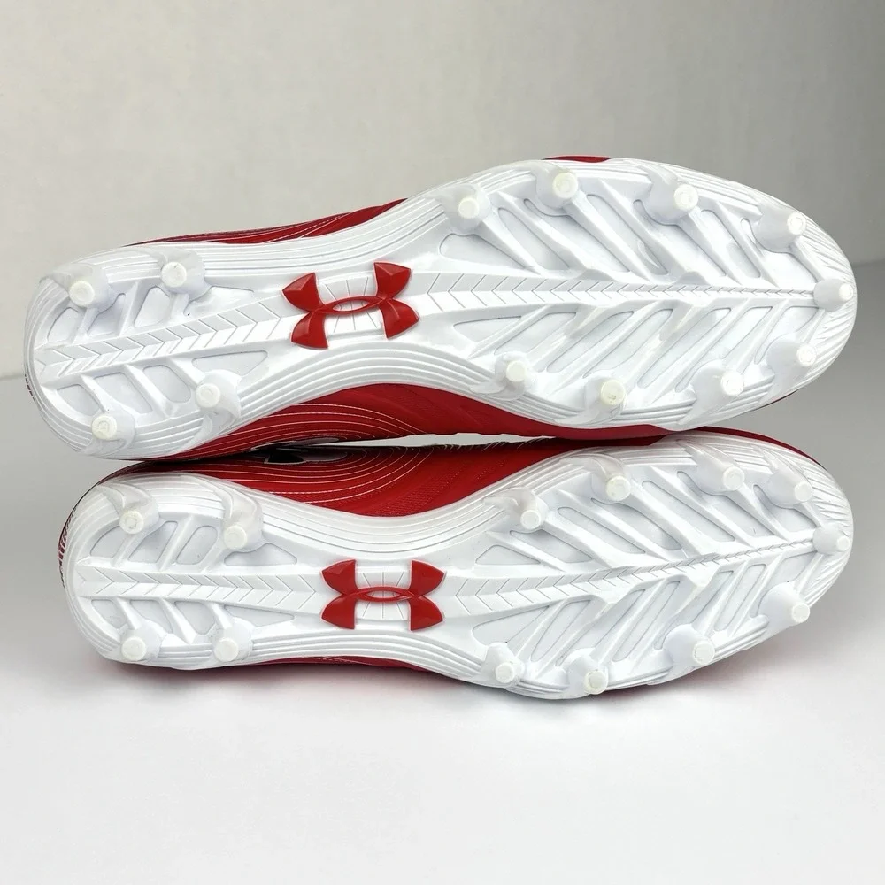 Under Armour Nitro Football Cleats Red White Men's Size 10.5 NWOB 3000182-600